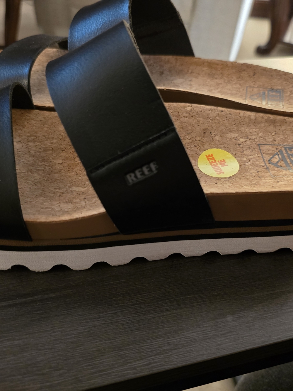 Reef Women’s Black Cork Slide Sandals - Picture 3 of 10